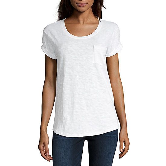 a.n.a-Womens Round Neck Short Sleeve T-Shirt | JCPenney