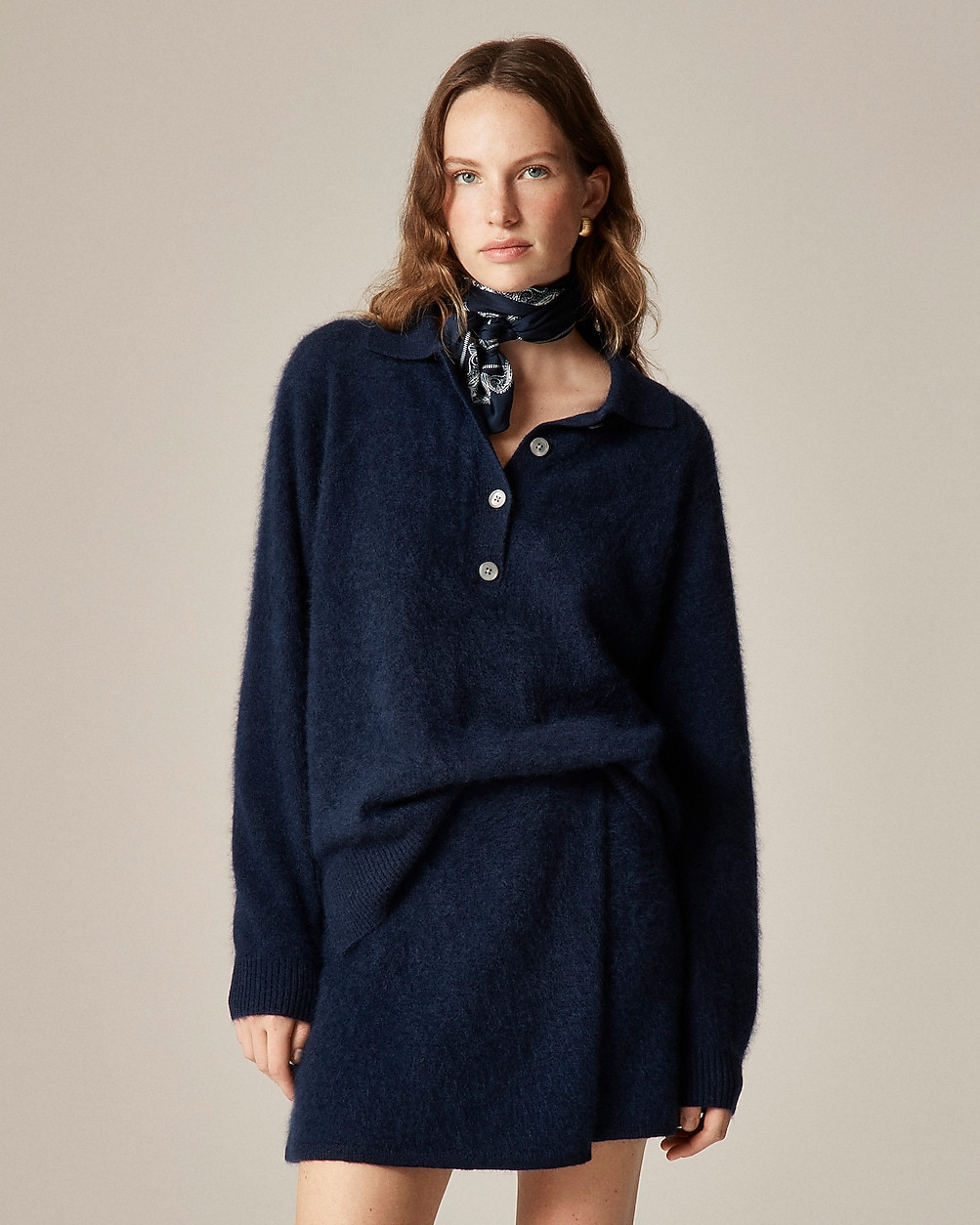 Brushed cashmere rugby sweater | J. Crew US