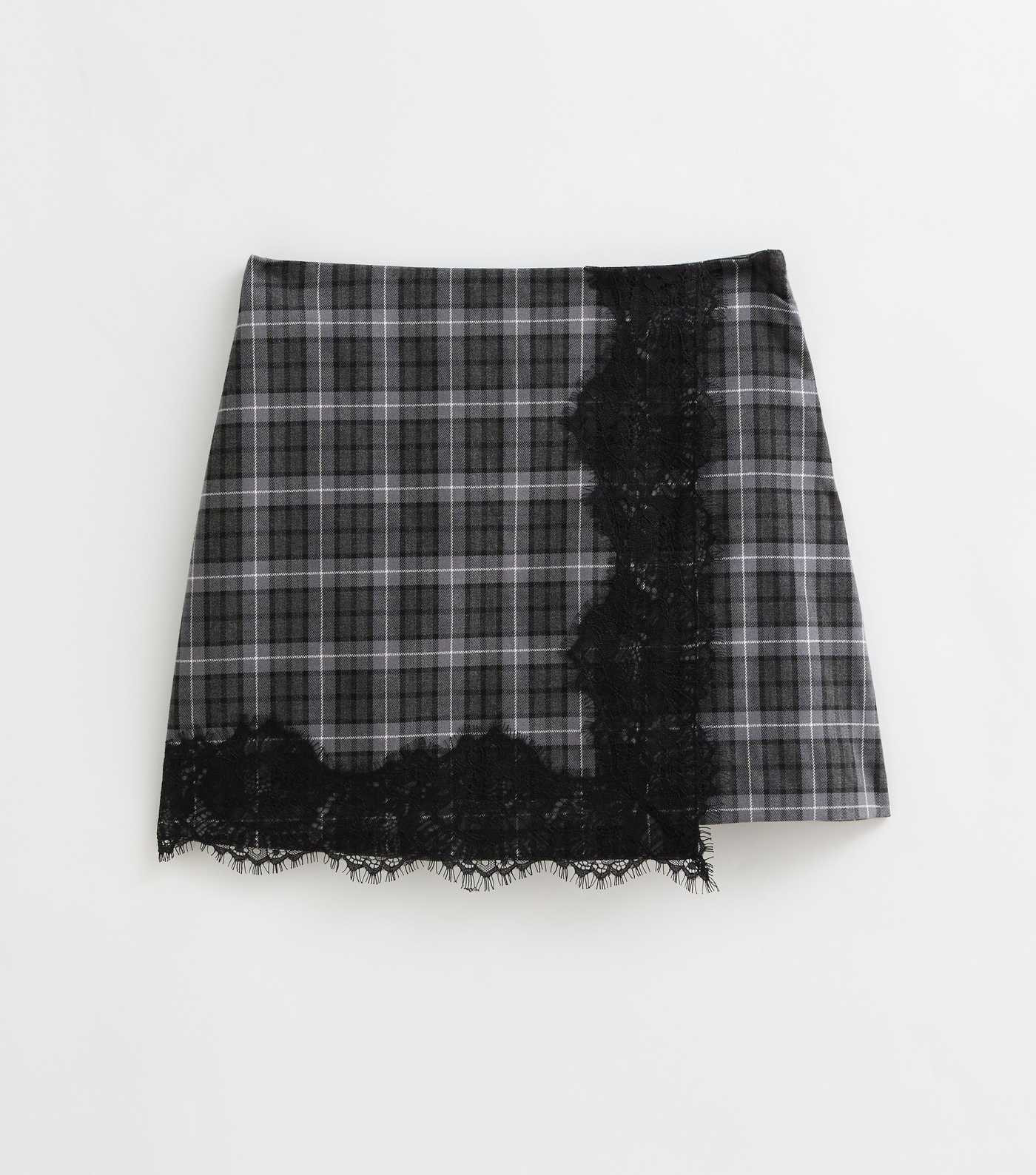 Women's Grey Woven Check Lace Mini Skirt New Look | New Look (UK)