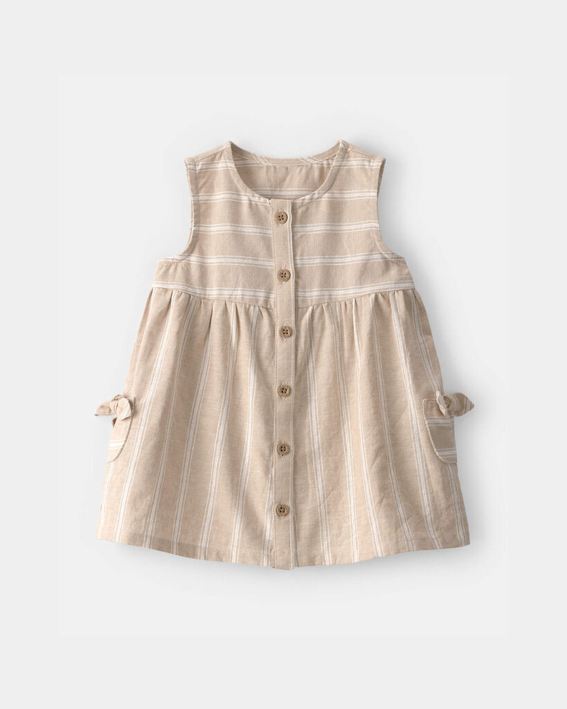 Carter's baby girl stripe sleeveless dress 12M Khaki/Ivory | Carter's Inc