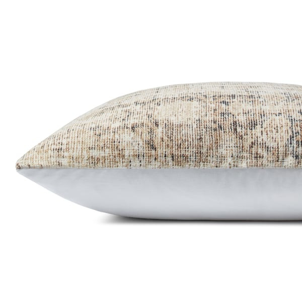 Larkspur Pillow PAL-0014 Antique Ivory/Graphite Cotton | Rugs Direct