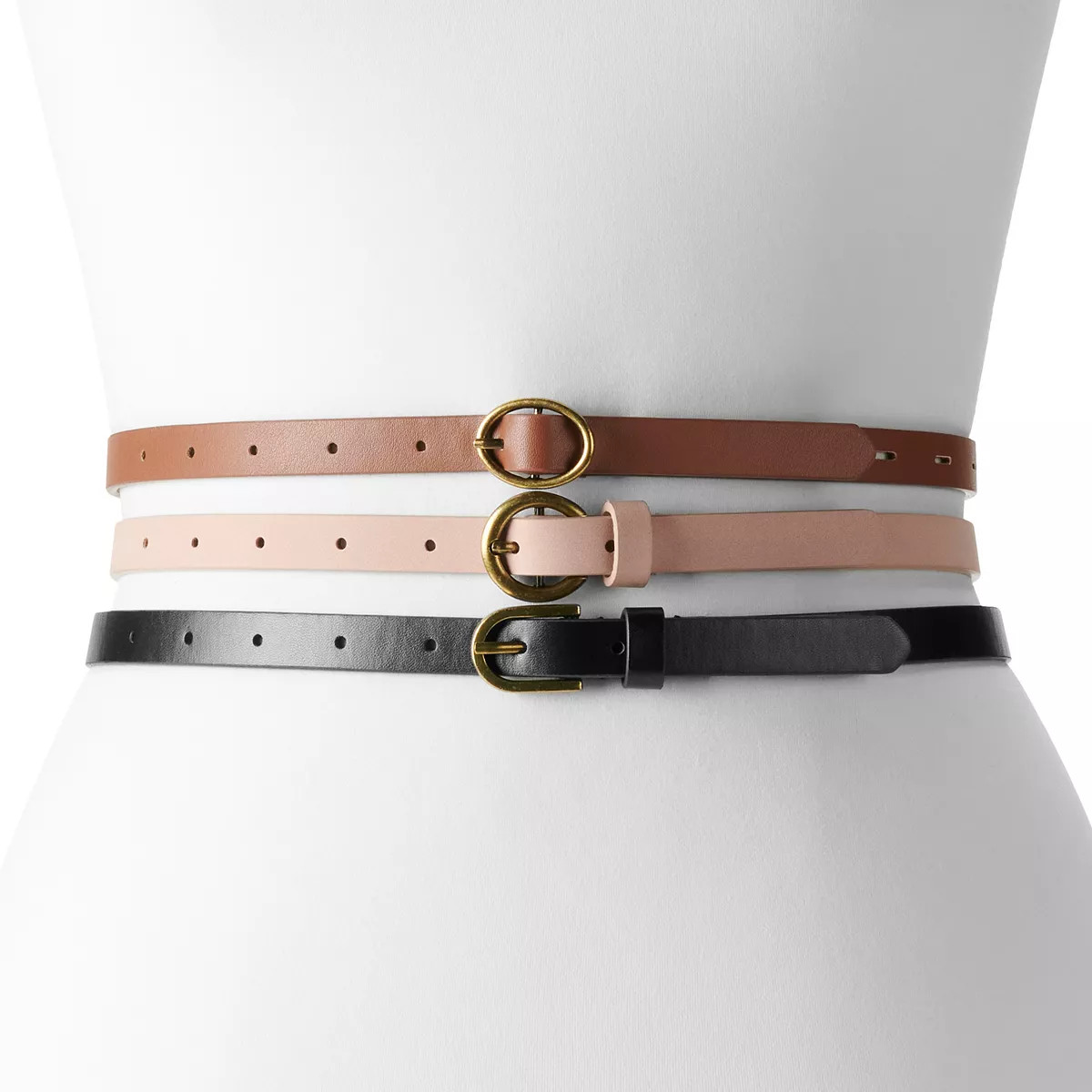 Women's Sonoma Goods For Life® Multi-Color 3-Pack Thin Belts | Kohl's