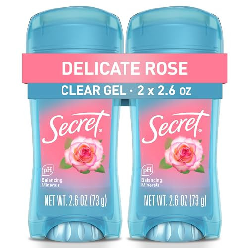 Secret Fresh Antiperspirant Deodorant for Women, 72hr Breathable Sweat & Odor Protection, Instant Freshness & Gentle, PH Balancing Minerals, Clear Gel, Delicate Rose Scent, 2.6 oz (Pack of 2) | Amazon (US)