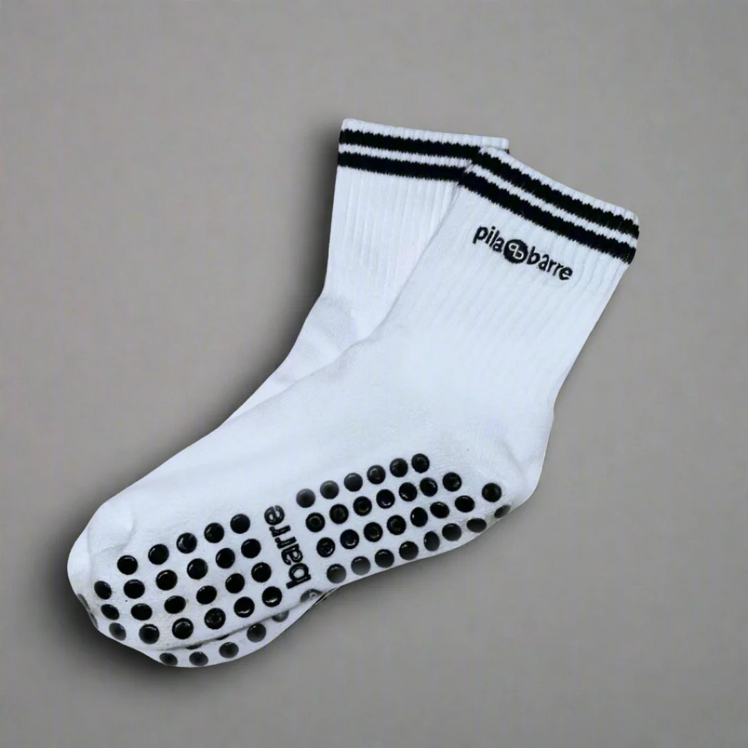 Pila-Barre Essential Grip Socks - White | Pila-Barre