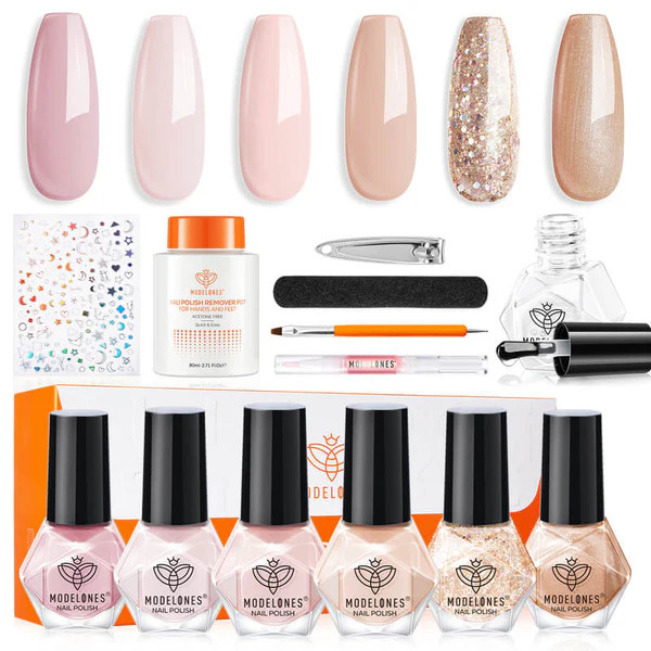 Rose Fairy - 13 Pcs 6 Colors Nail Polish Kit 5ml | Modelones.com