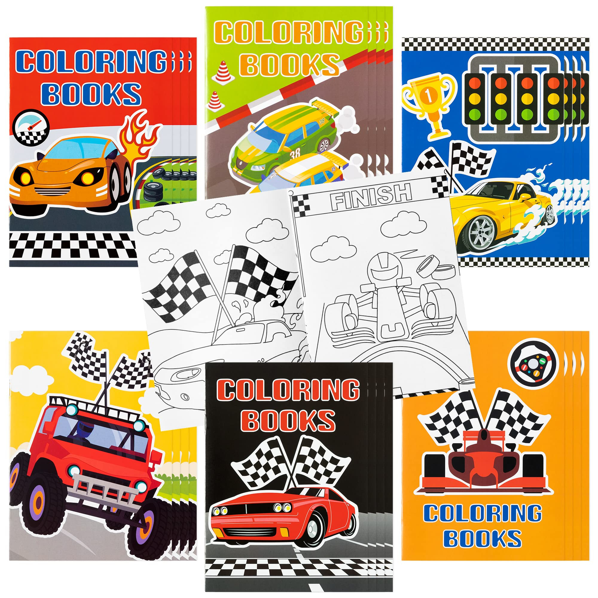 JAPBOR 24pcs Race Car Coloring Books Bulk for Kids Party Favors, Racing Small Art Color Book for ... | Amazon (US)