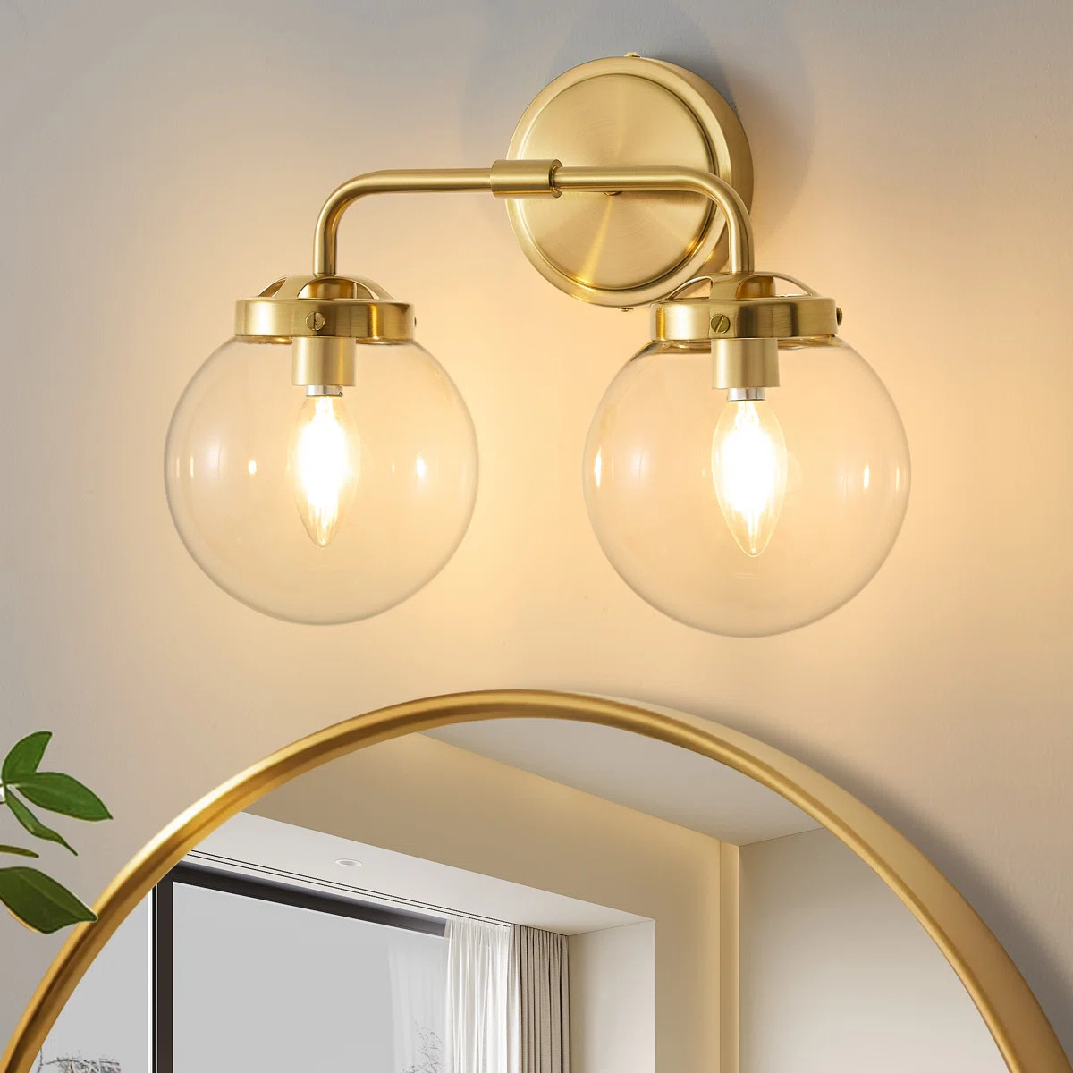 Airabelle Bathroom Vanity Lighting With Clear Shades Dimmable Bathroom Light Fixtures | Wayfair North America