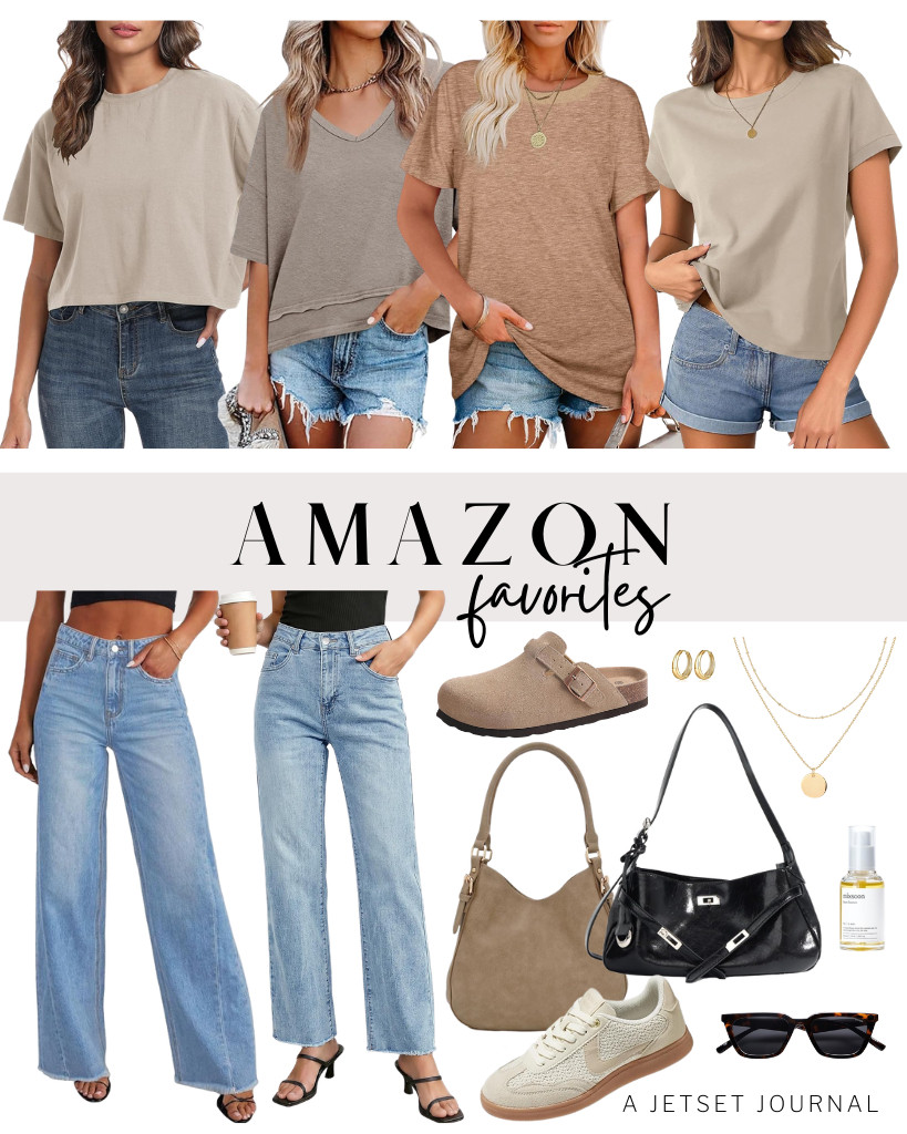 There are tons of Amazon Favorites that fit our chic style this week! This PRIMODA oversized workout top and Cicy Bell’s V-neck tee are part of this collection. These wide-leg jeans from Sidefeel are still a crowd favorite, together with PAVOI earrings and SOJOS polarized sunnies. I also found this mixsoon face serum that’s selling fast these days!

#LTKSeasonal #LTKSaleAlert #LTKTravel
 

 