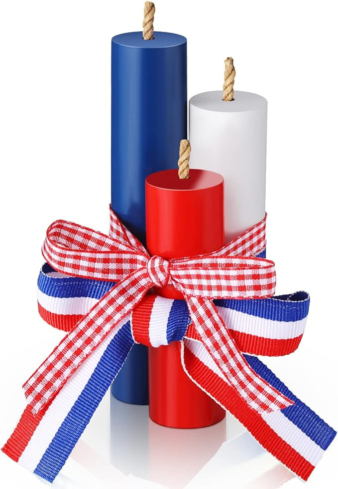 Wood Patriotic Tiered Tray Decor (Cute Style), 3 Pieces, Small, Independence Day Party Home Table... | Amazon (US)