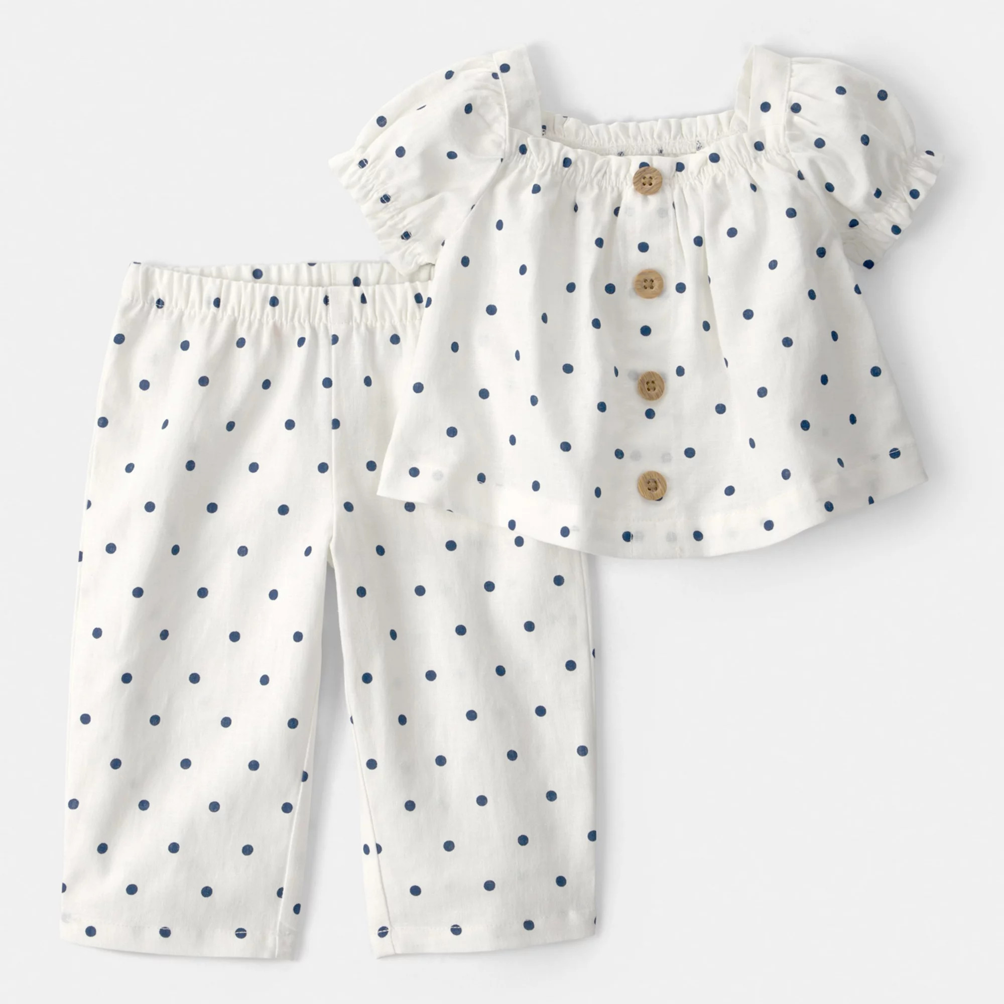 Baby Carter's 2-pc. Polka Dot Short Sleeve Top & Pant Set | Kohl's