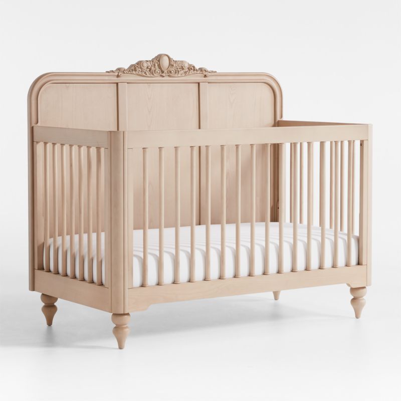 Lennox Carved Natural Wood Convertible Baby Crib by Leanne Ford | Crate & Kids | Crate & Barrel