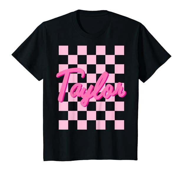 Girl Retro TAYLOR First Name Personalized Groovy Birthday T-Shirt | Amazon (US)