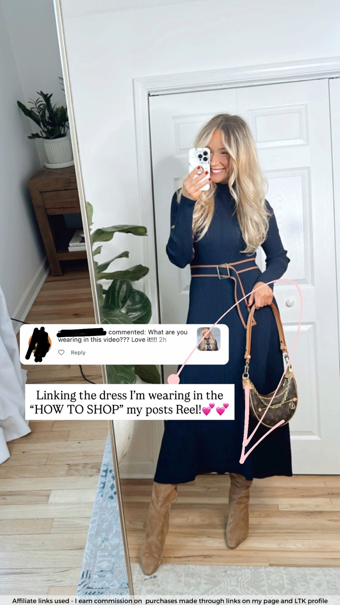 Navy blue sweater dress