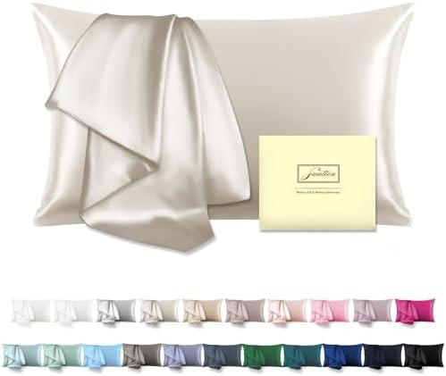 Mulberry Silk Pillow Cases Standard Size Silk Pillowcase with Zipper Soft Breathable Smooth Cooli... | Amazon (US)