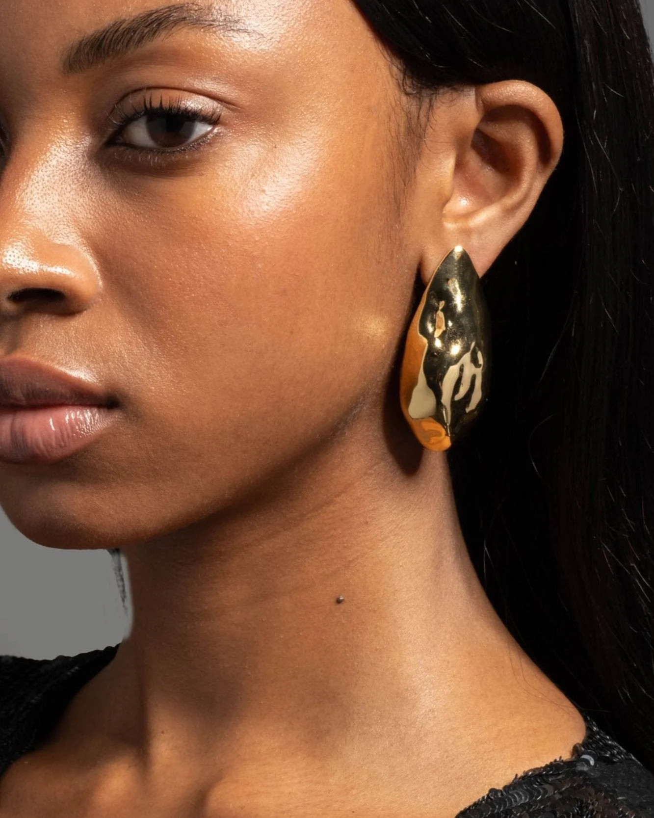 Molten Gold Puffy Teardrop Post Earring | Alexis Bittar | Alexis Bittar