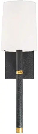 Crystorama Weston 1 Light Black and Antique Gold Wall Mount - Room Lights, Headboard Fixture, Bat... | Amazon (US)