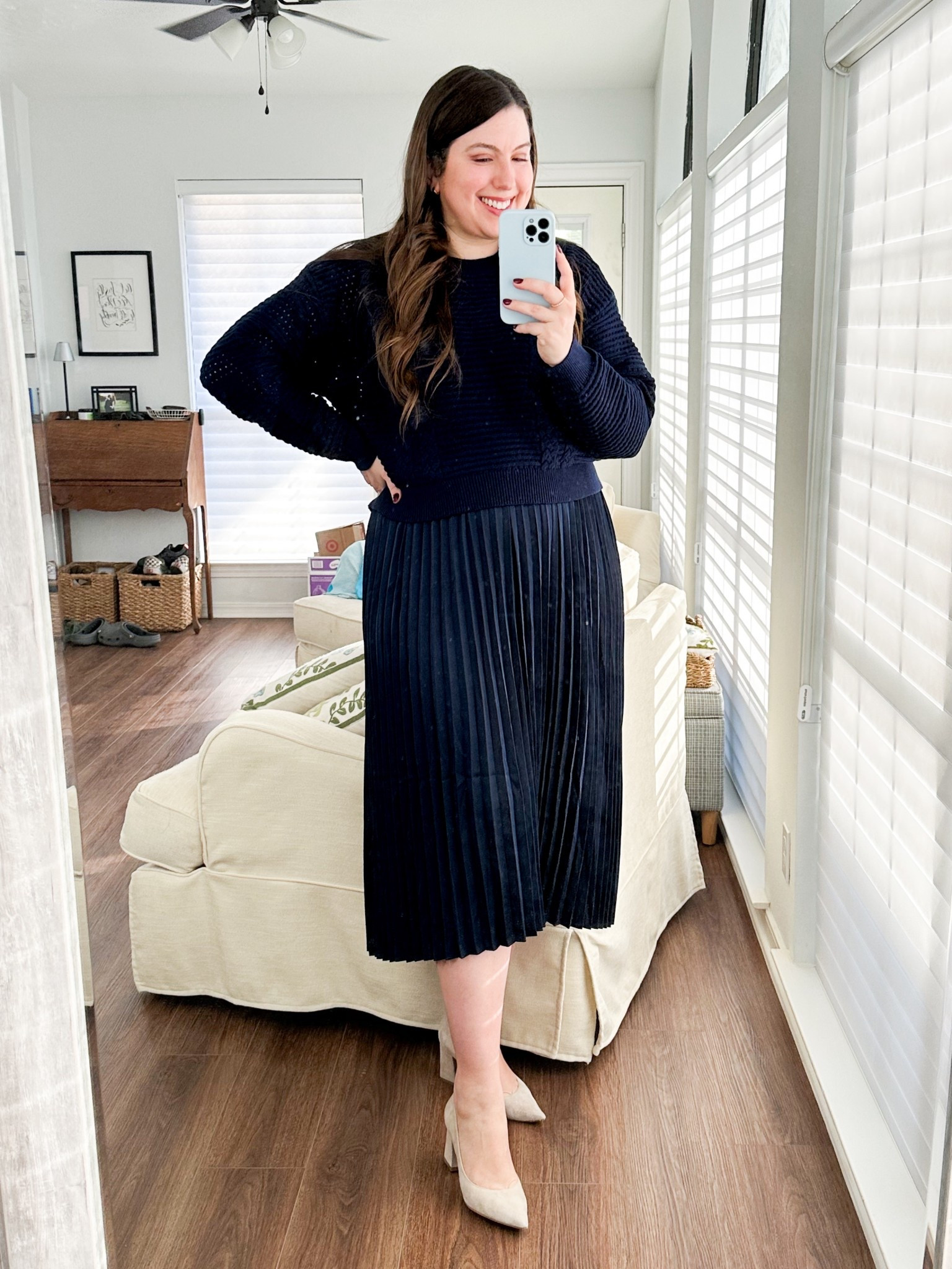 Workwear #ootd 11/3/25

Runs TTS - unlined so you need the slip shorts I’ve linked. The pieces are separate so you can wear them for other outfits. Also comes in green and red! 

Womens business professional workwear and business casual workwear and office outfits midsize outfit midsize style 

#LTKStyleTip #LTKSeasonal #LTKWorkwear