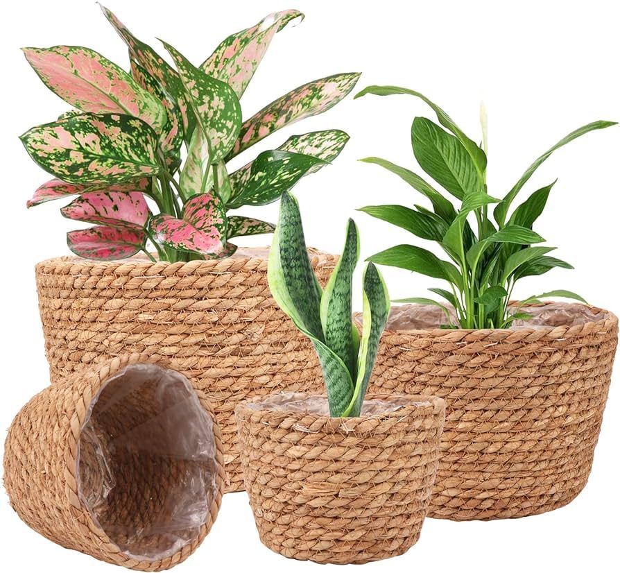 Seagrass Planter Basket Stylish Planter Baskets for Indoor and Outdoor Plants Perfect for Flower ... | Amazon (US)