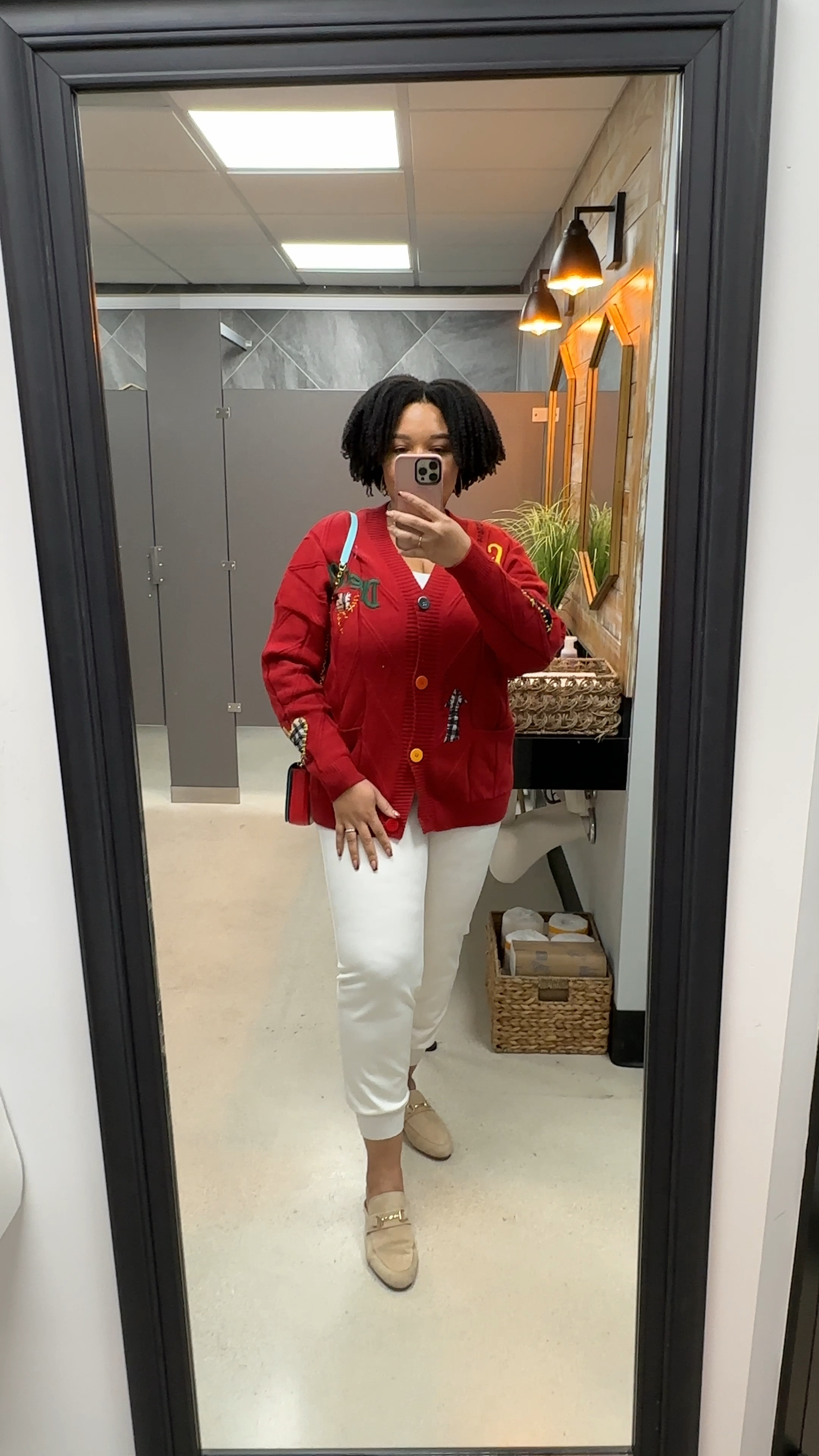 Button up cardigan with joggers. 

#LTKMidsize #LTKStyleTip #LTKWatchNow