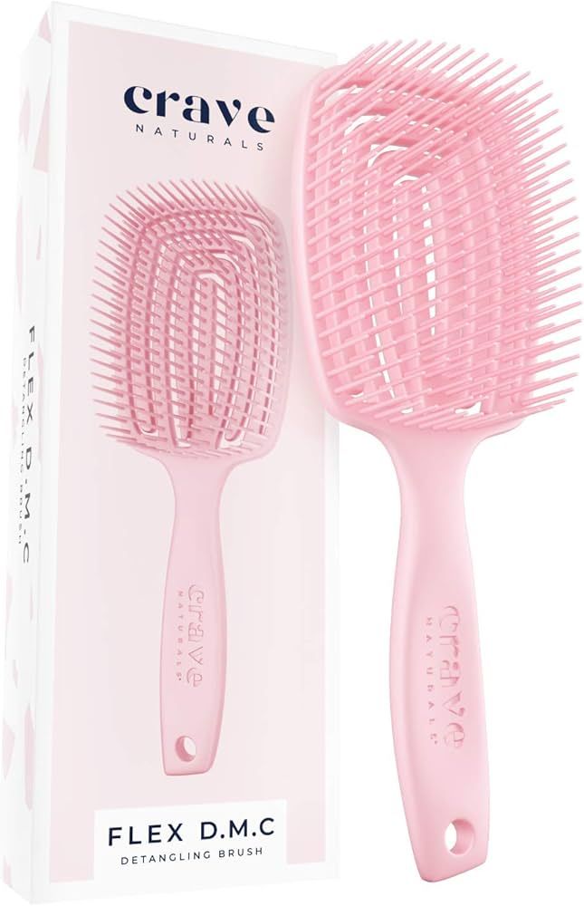 Crave Naturals FLEX DMC Detangling Brush for Thick & Curly Hair - Crave Naturals Glide Thru Detan... | Amazon (US)