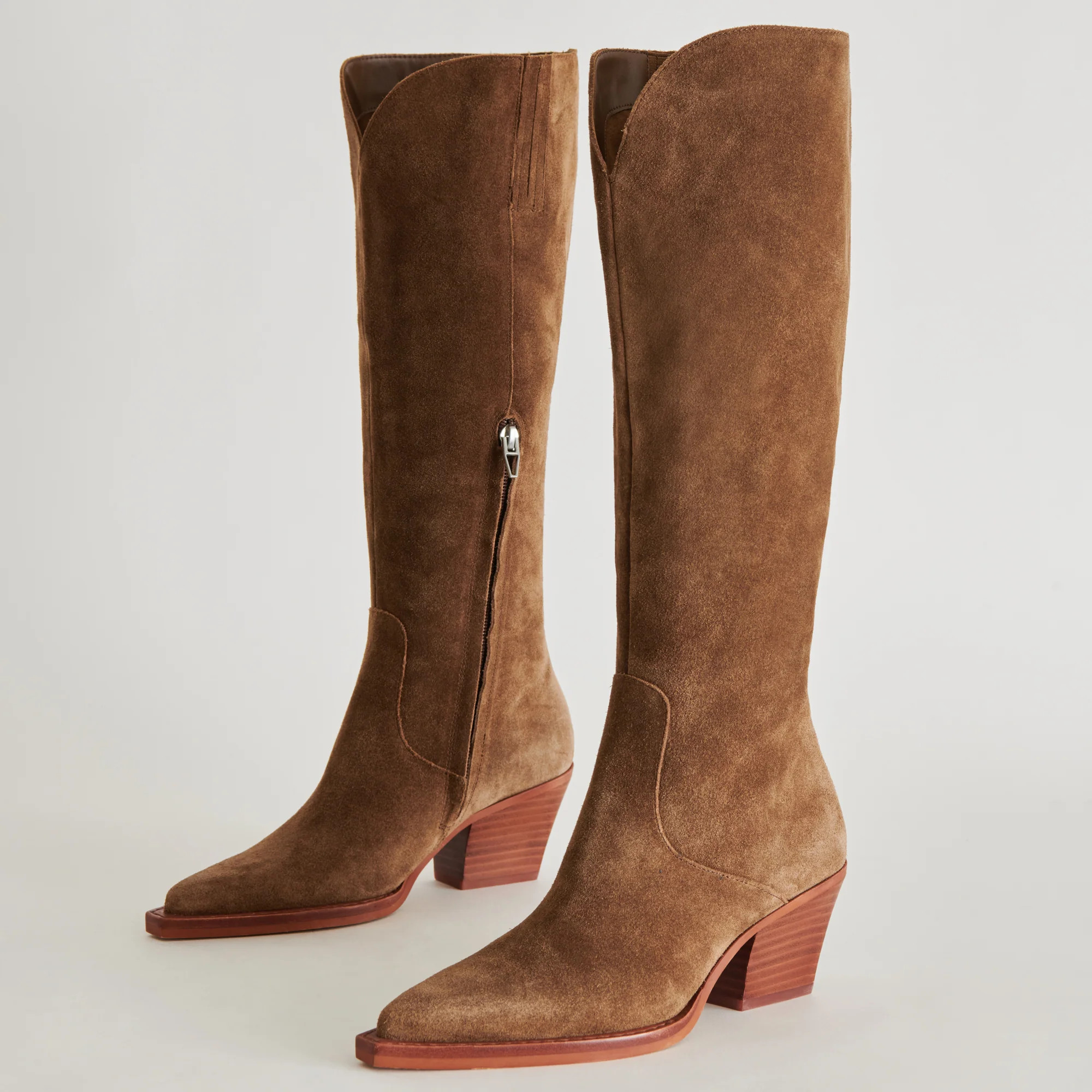 Raj Boots in Brown Suede | Women's Brown Suede Knee-High Boots | DolceVita.com