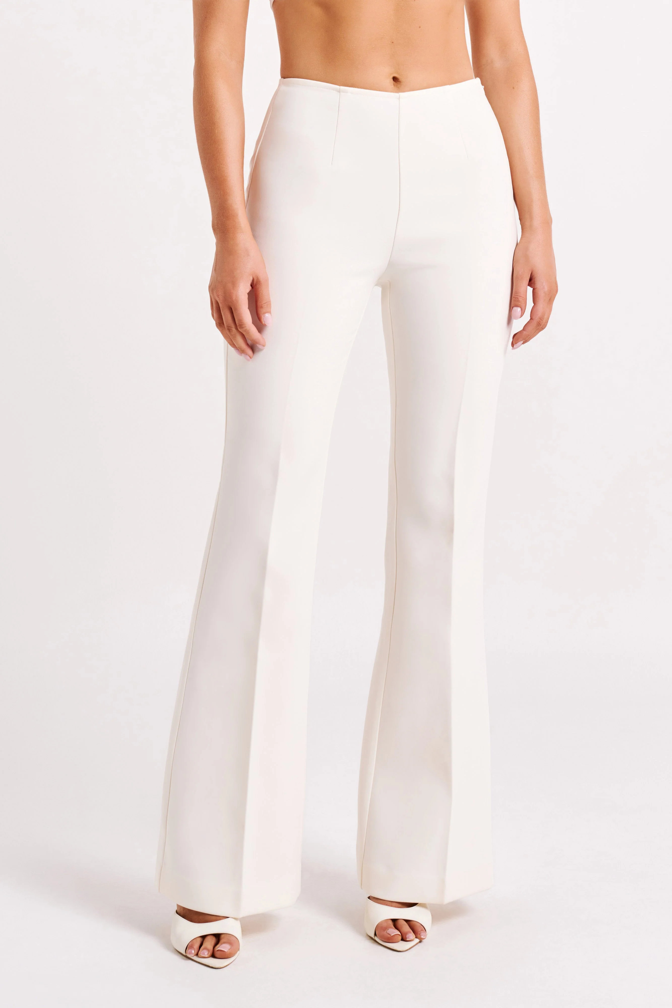 Loretta Fit & Flare Tailored Pant - Ivory | MESHKI US