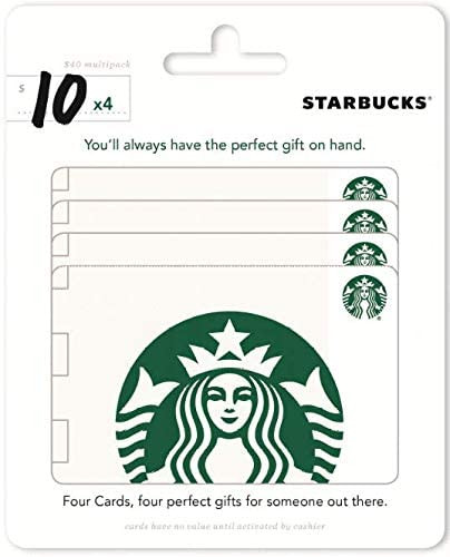 Starbucks Physical Gift Cards (Multipack of 4 x $10) - $40 | Amazon (US)