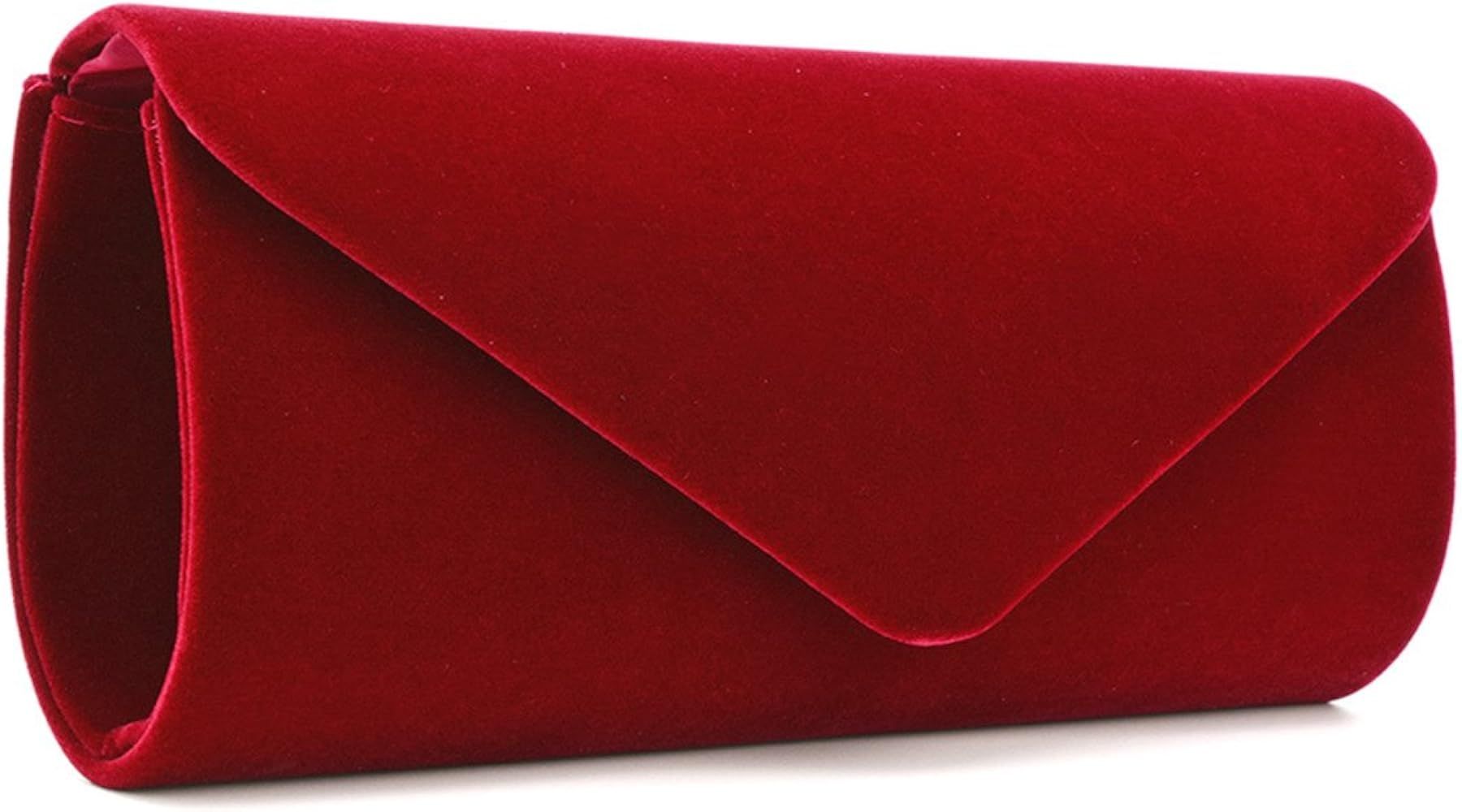 U-Story Women's Evening Wedding Party Velvet Envelope Clutch Bag Tote Purse Handbag (Wine Red) | Amazon (CA)