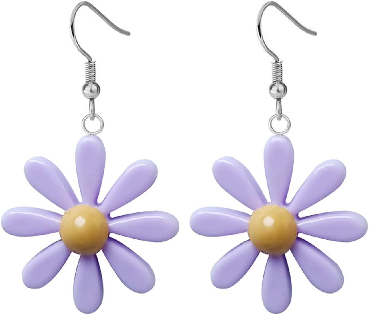 Daisy Earrings, Acrylic Yellow Flower Daisy Dangle Daisy Flower Earrings for Women Girl | Amazon (US)