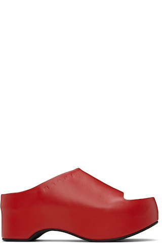 Marni - Red Platform Heeled Sandals | SSENSE