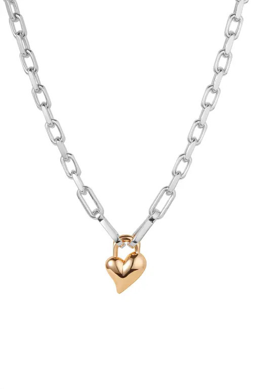 JENNY BIRD Padlock Heart Pendant Necklace in Two-Tone at Nordstrom | Nordstrom