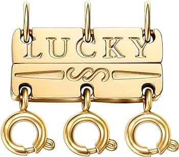 Dailyacc Lucky Necklace Layering Clasp 18K Gold and Silver Strong Multiple Necklace Clasps For La... | Amazon (US)