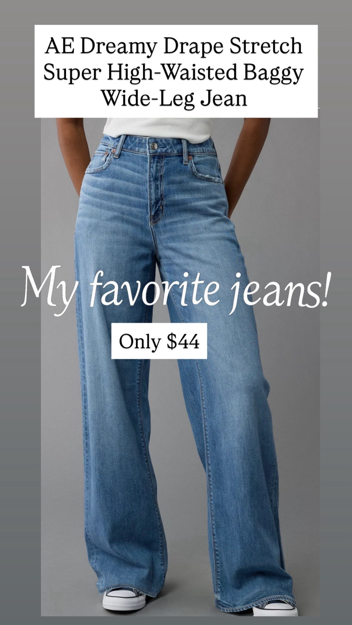 My favorite jeans are on sale right now for $44!! AE Dreamy Drape Stretch Super High-Waisted Baggy Wide-Leg Jeans.

#LTKGiftGuide #LTKSaleAlert