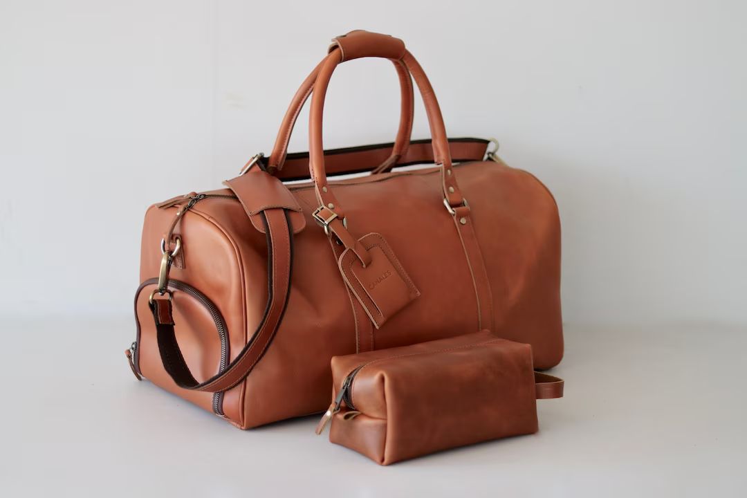 Personalized Duffle Bag Dopp Kit Bag Luggage Tag Combo Gift - Etsy | Etsy (US)