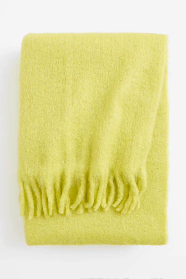 Wool-blend Throw - Lime green - Home All | H&M US | H&M (US + CA)