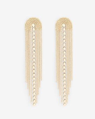 U-Shape Chain Fringe Drop Earrings | Express