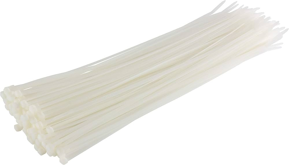 GTSE 14 Inch White/Clear Heavy Duty Zip Ties, 100 Pack, 120lb Strength, UV Resistant Nylon Cable ... | Amazon (US)