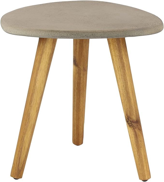 Deco 79 Wood Outdoor Accent Table with Concrete Inspired Top and Slender Tapered Legs, 16" x 16" ... | Amazon (US)