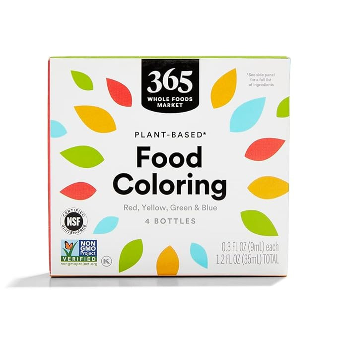 365 by Whole Foods Market, Plant-Based Food Coloring (Red, Yellow, Green & Blue Bottles), GLuten-... | Amazon (US)