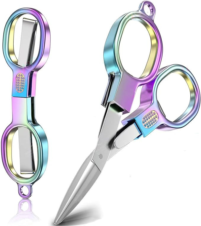 2PCS Folding Scissors, Stainless Steel Safety Portable Mini Travel Small Scissors, Foldable Pocke... | Amazon (US)