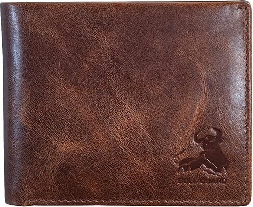 BULL GUARD Mens RFID Blocking Bifold Wallet Soft Genuine Leather Brown Western | Amazon (US)