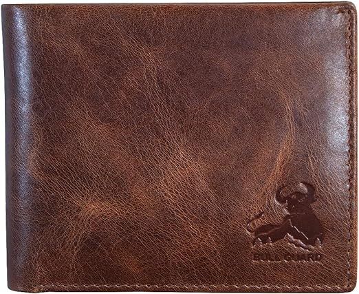 BULL GUARD Mens RFID Blocking Bifold Wallet Soft Genuine Leather Brown Western | Amazon (US)