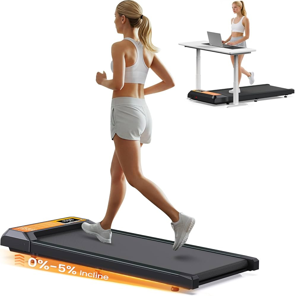 Walking Pad with Incline and Handle Bar, 2.5 HP Quiet Under Desk Treadmills for Home Small, Porta... | Amazon (US)
