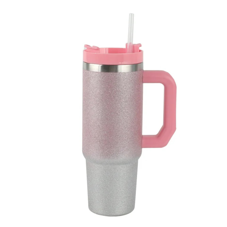 Cook with Color 30oz Stainless Steel Tumbler with Lid and Straw, Pink Ombre | Walmart (US)
