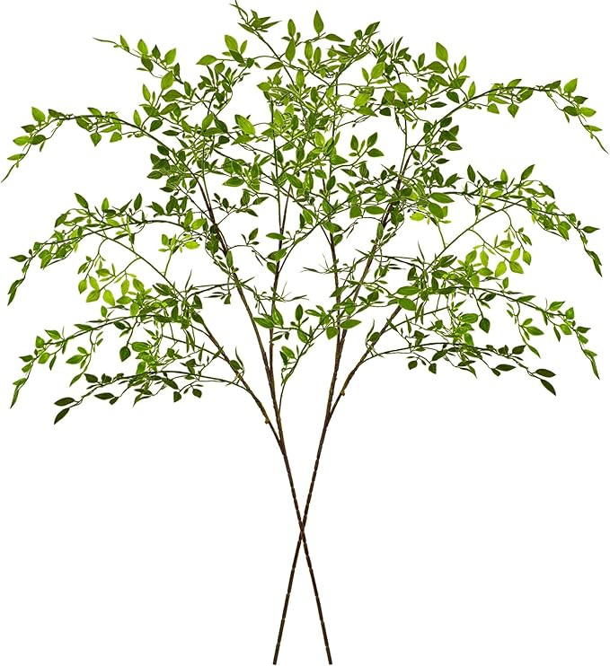 Artificial Greenery Stems, 43.3" Nandina Branches Tall Faux Plant Stems for Vase, Greenery Decor ... | Amazon (US)