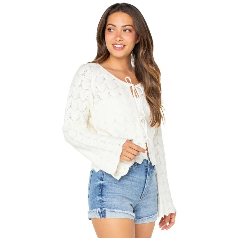 Celebrity Pink Juniors Tie Front Cardigan | Walmart (US)