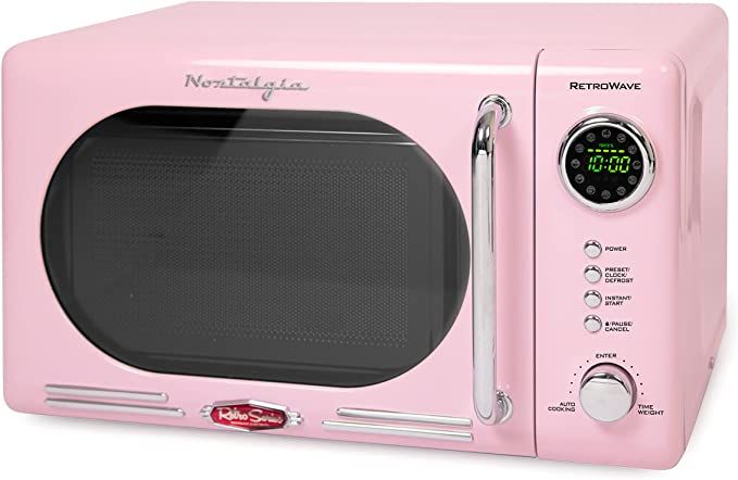 Nostalgia Retro Compact Countertop Microwave Oven, 0.7 Cu. Ft. 700-Watts with LED Digital Display... | Amazon (US)