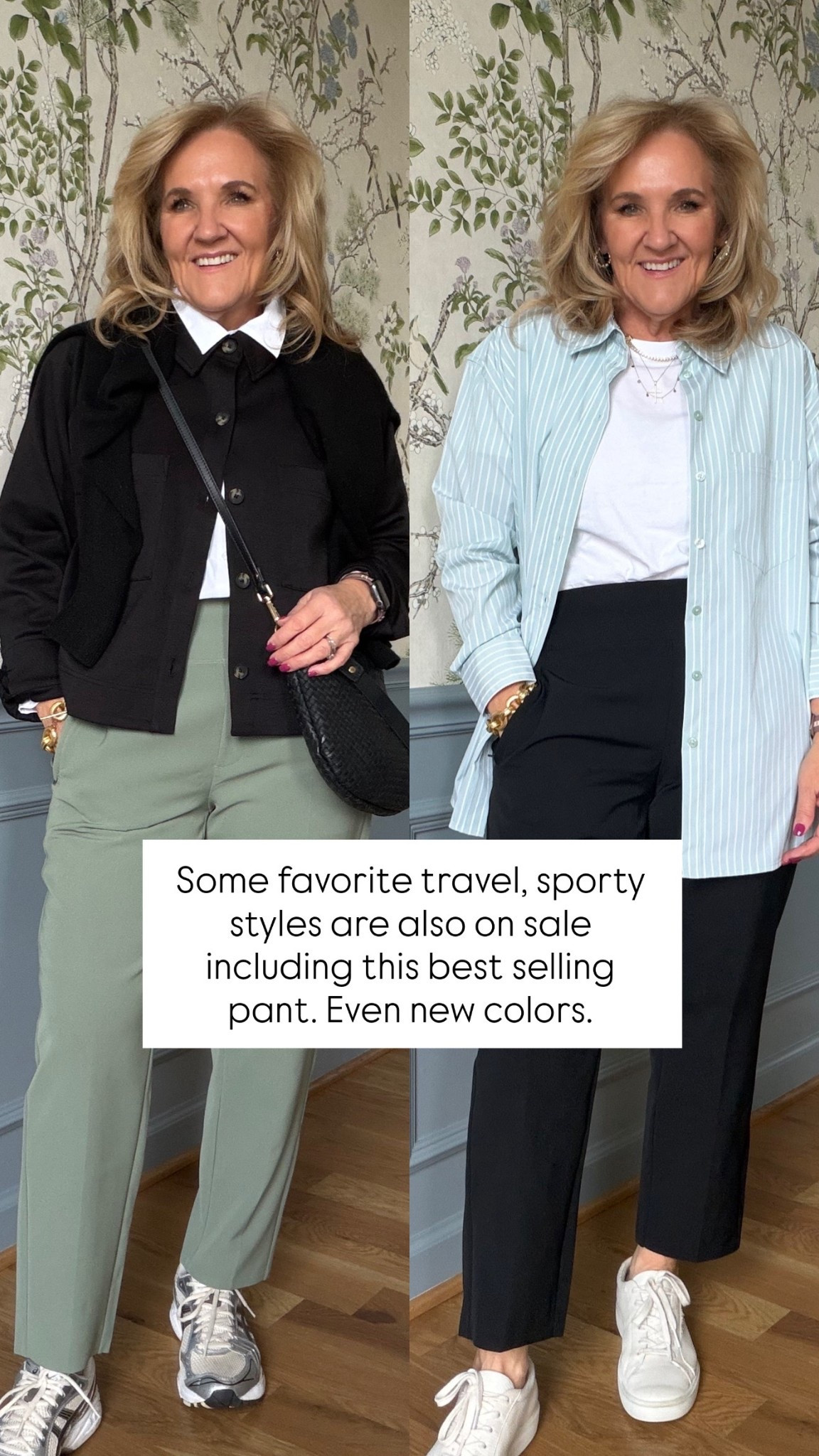 Very popular travel work pant active travel pant is included in the sale. I wear a size 8 petite this is the performance top and blouse. I am wearing a small petite. There’s also another version with stripes.


#LTKActive #LTKOver40 #LTKTravel