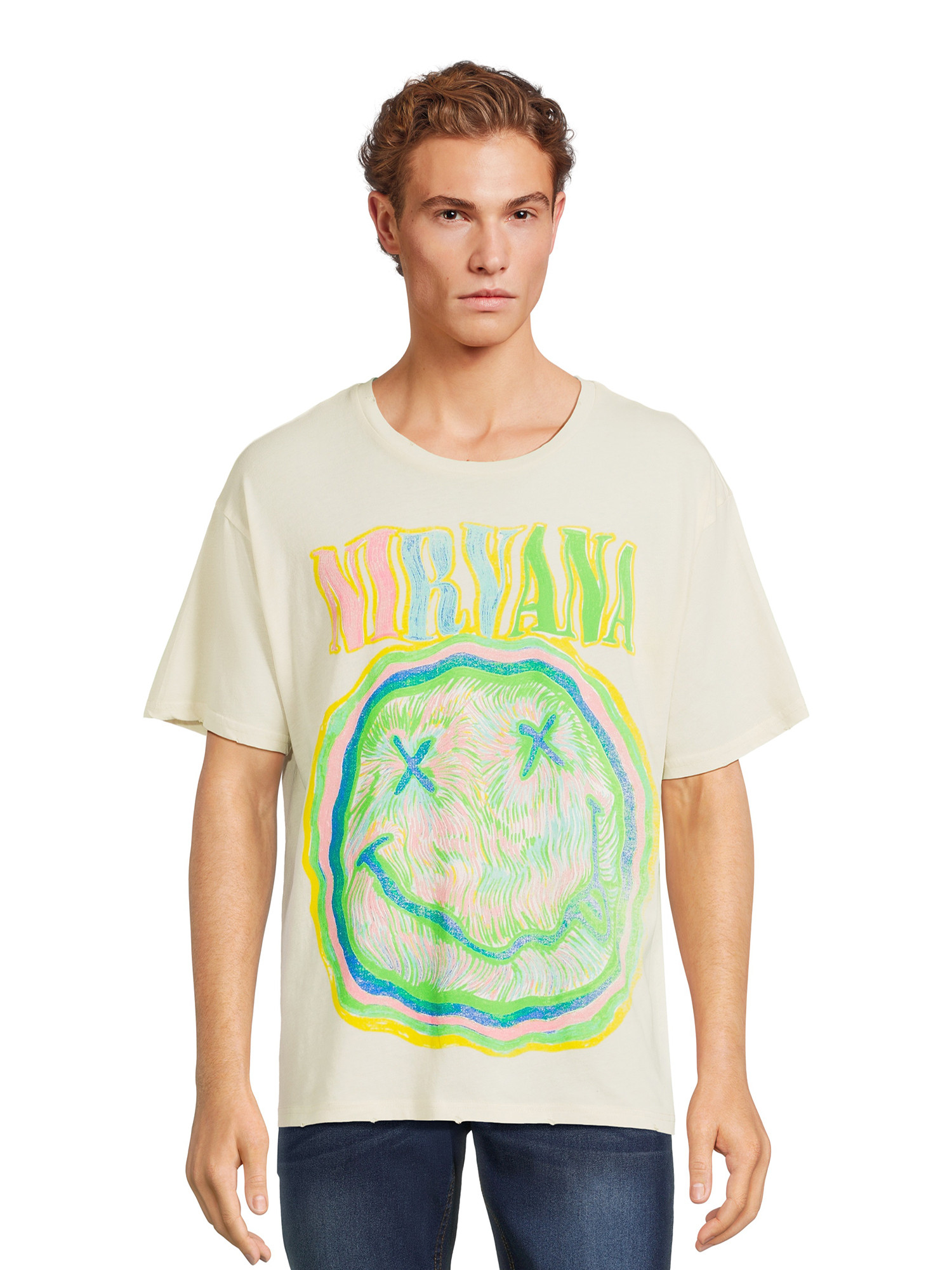 Nirvana Men's Graphic Band Tee with Short Sleeves, Sizes XS-3XL | Walmart (US)