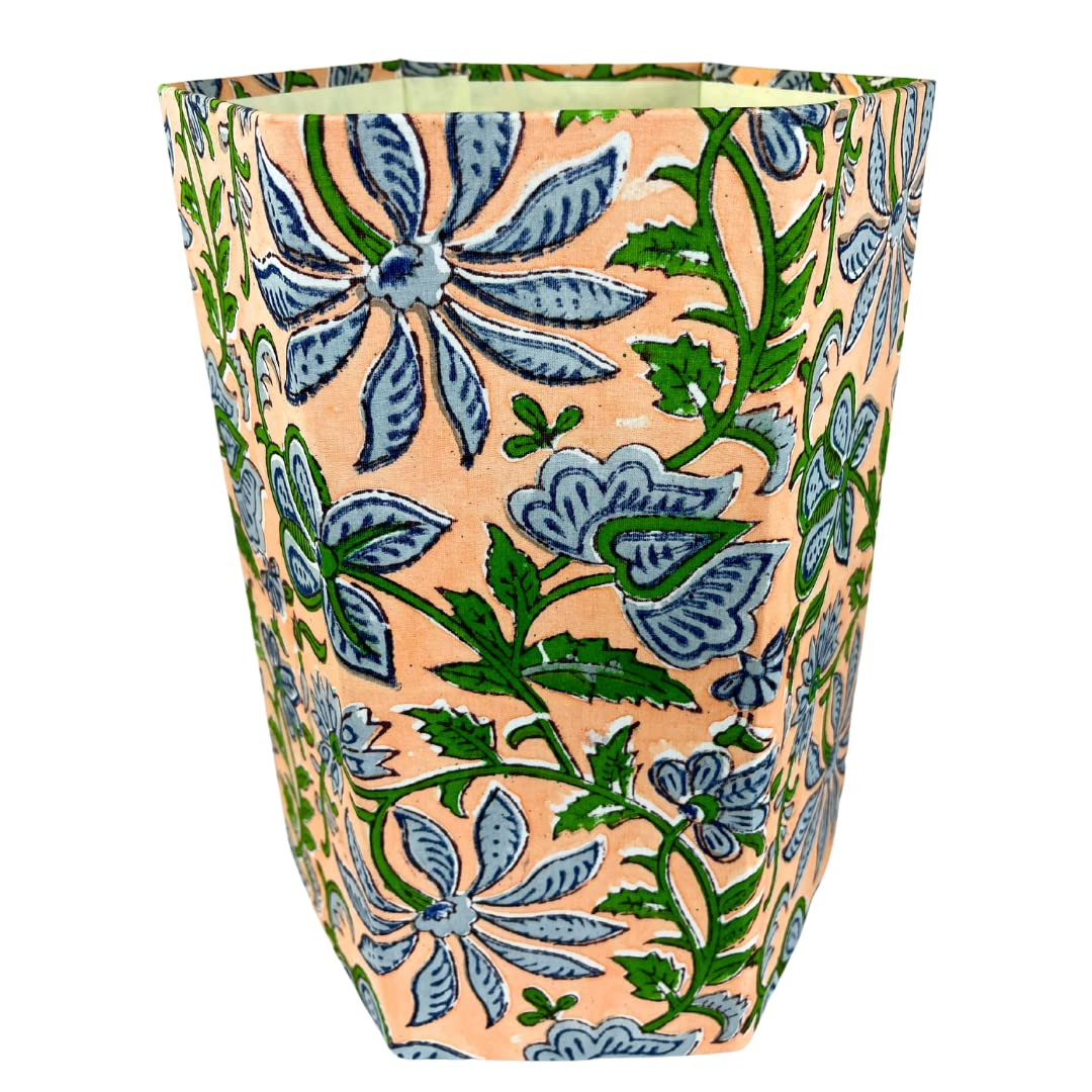 Fern Trail 3.3 Gallon Waste Basket | Small Decorative Block Printed Trash Can | Living Room, Bedr... | Amazon (US)